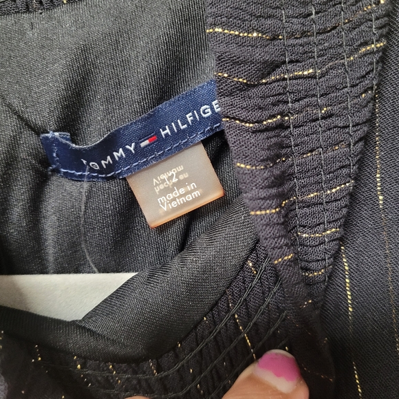 NWT - Tommy Hilfiger Black Long Sleeve Dress with Gold Stripes - Size: 12 - Picture 5 of 7